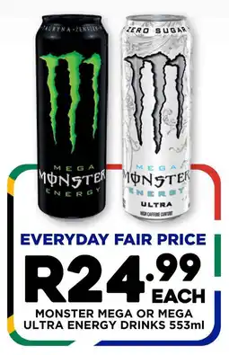 Fresh Stop Monster mega or mega ultra energy drinks offer