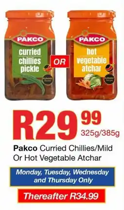 Take 'n Pay Pakco Curried Chillies/ Mild Or Hot Vegetable Atchar offer