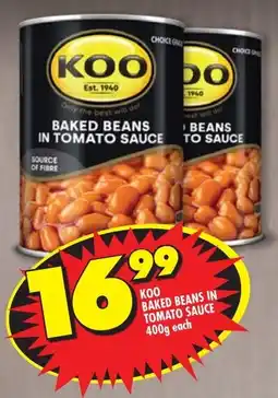 Shoprite Koo baked beans in tomato sauce offer