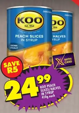 Shoprite Koo peach slices/ halves in syrup offer