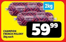 Usave Champion french polony offer