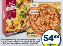 Pick n Pay PnP Frozen Ready-Made Meals Assorted or PnP Pizza Assorted offer