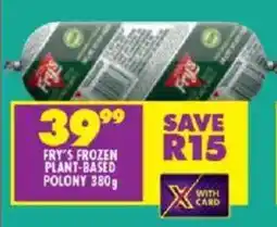 Shoprite Fry's frozen plant-based polony offer