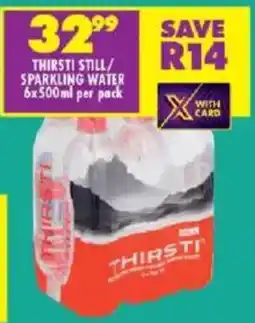 Shoprite Thirsti still/ sparkling water offer