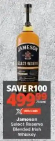 Checkers Jameson Select Reserve Blended Irish Whiskey offer