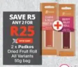 Checkers Padkos Dried Fruit Roll All Variants offer