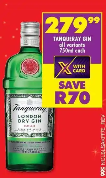 Shoprite Tanqueray Gin offer