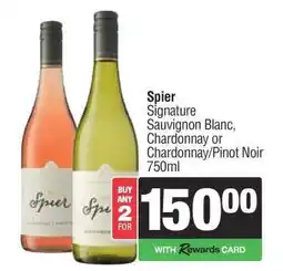 Spar Tops Spier Signature Sauvignon Blanc, Chardonnay or Chardonnay/Pinot Noir 750ml offer