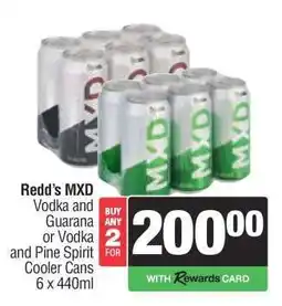 Spar Tops Redd's MXD Vodka and Guarana or Vodka and Pine Spirit Cooler Cans offer