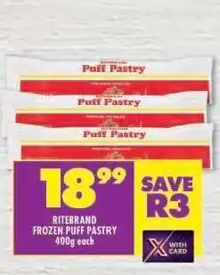 Shoprite RITEBRAND FROZEN PUFF PASTRY offer