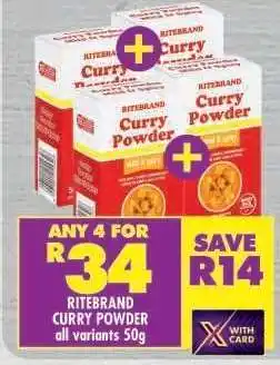 Shoprite RITEBRAND CURRY POWDER all variants 50g offer