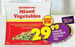 Shoprite RITEBRAND FROZEN MIXED VEGETABLES 900g offer