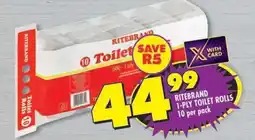 Shoprite RITEBRAND 1-PLY TOILET ROLLS offer