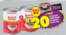 Shoprite RITEBRAND BAKED BEANS IN TOMATO SAUCE 410g offer