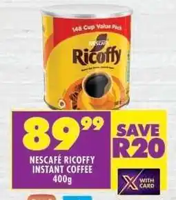 Shoprite NESCAFÉ RICOFFY INSTANT COFFEE 400g offer