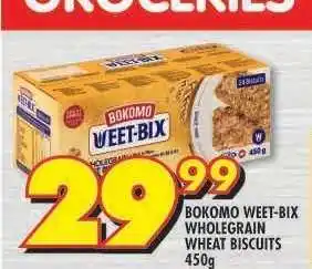 Shoprite Bokomo Weet-Bix Wholegrain Wheat Biscuits 450g offer