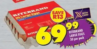 Shoprite RITEBRAND LARGE EGGS 30 per pack offer