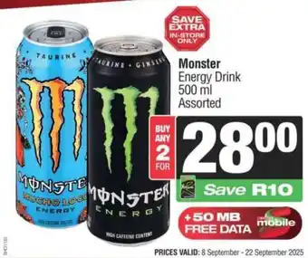 Spar MONSTER ENERGY DRINK offer