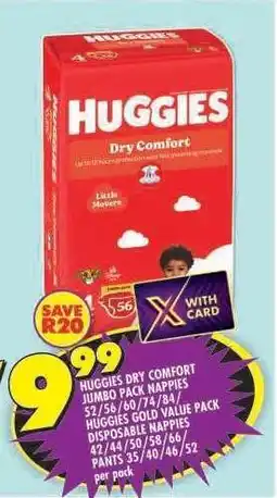 Shoprite Huggies Dry Comfort Jumbo Pack Nappies offer
