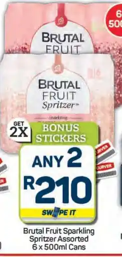 Pick n Pay Hypermarket Brutal Fruit Sparkling Spritzer Assorted offer