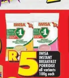 Shoprite IWISA Instant Breakfast Porridge offer