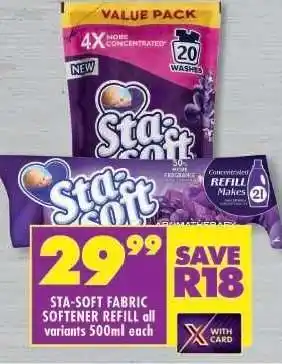 Shoprite STA-SOFT FABRIC SOFTENER REFILL offer
