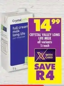 Shoprite CRYSTAL VALLEY LONG LIFE MILK offer