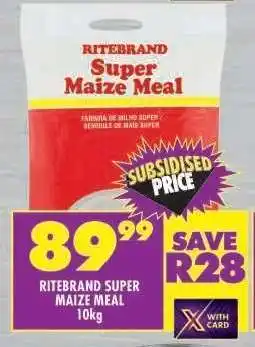 Shoprite Ritebrand Super Maize Meal 10kg offer