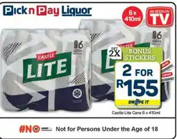 Pick n Pay Hypermarket CASTLE Lite Cans offer