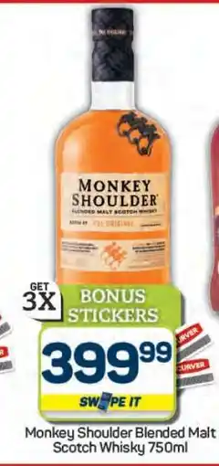 Pick n Pay Hypermarket Monkey Shoulder Blended Malt Scotch Whisky 750ml offer
