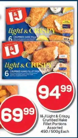 Pick n Pay I&J Light & Crispy Crumbed Hake Fillet Portions offer