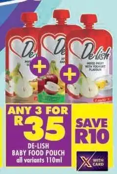 Shoprite DE-LISH BABY FOOD POUCH offer