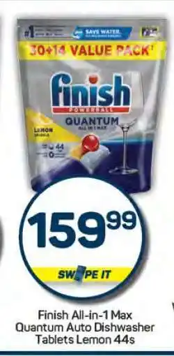 Pick n Pay Finish All-in-1 Max Quantum Auto Dishwasher Tablets Lemon 44s offer