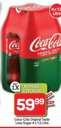 Pick n Pay Hypermarket Coca-Cola Original Taste Less Sugar 4 x 1.5 Litre offer