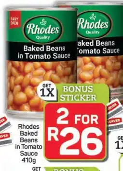 Pick n Pay Hypermarket Rhodes Baked Beans in Tomato Sauce offer