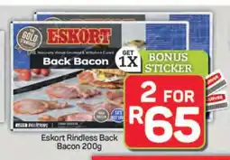 Pick n Pay Hypermarket Eskort Rindless Back Bacon 200g offer