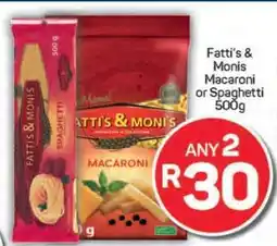 Pick n Pay Fatti's & Monis Macaroni or Spaghetti 500g offer