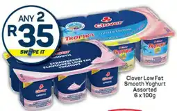 Pick n Pay Clover Low Fat Smooth Yoghurt Assorted 6 x 100g offer