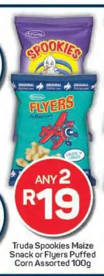 Pick n Pay Truda Spookies Maize Snack or Flyers Puffed Corn Assorted 100g offer