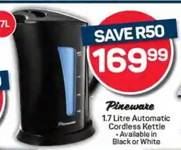 Pick n Pay Pineware 1.7 Litre Automatic Cordless Kettle offer