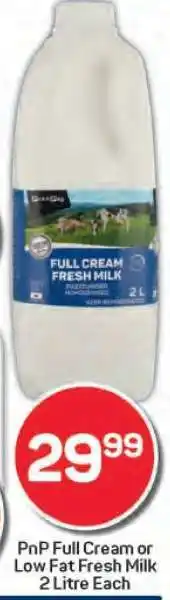 Pick n Pay PnP Full Cream or Low Fat Fresh Milk offer