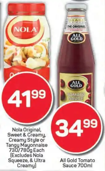 Pick n Pay Nola Original, Sweet & Creamy, Creamy Style or Tangy Mayonnaise offer