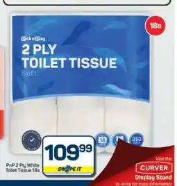 Pick n Pay Hypermarket PnP 2 Ply White Toilet Tissue 18s offer
