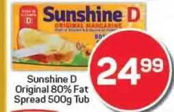 Pick n Pay Sunshine D Original 80% Fat Spread 500g Tub offer