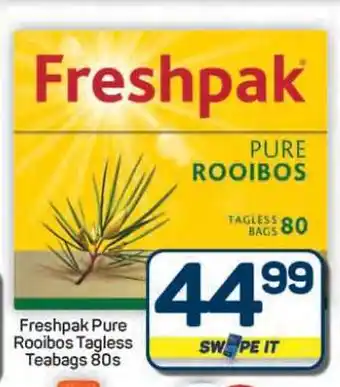 Pick n Pay Hypermarket Freshpak Pure Rooibos Tagless Teabags 80s offer
