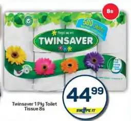 Pick n Pay Twinsaver 1 Ply Toilet Tissue 8s offer