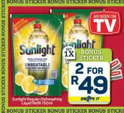 Pick n Pay Hypermarket Sunlight Regular Dishwashing Liquid Refill 750ml offer