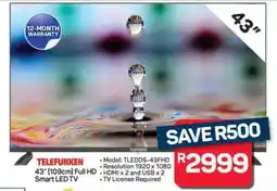 Pick n Pay Hypermarket TELEFUNKEN 43 Full HD Smart LED TV offer