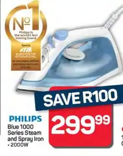 Pick n Pay Hypermarket PHILIPS Blue 1000 Series Steam and Spray Iron offer