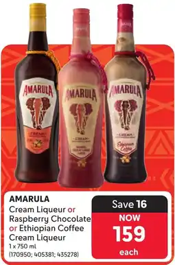 Makro AMARULA Cream Liqueur or Raspberry Chocolate or Ethiopian Coffee Cream Liqueur offer